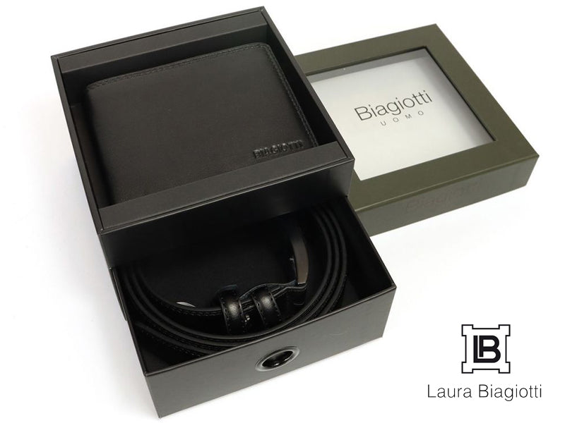 Set Regalo portafogli e cintura Uomo Laura Biagiotti con confezione