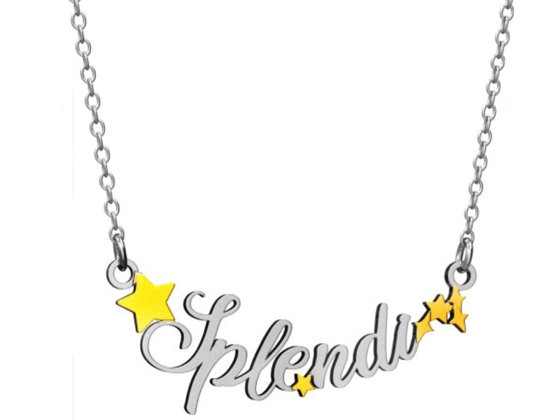 "Abbi cura di splendere sempre"  Collana "Splendi" con piccola stella circondata da brillanti scintille di magia.
