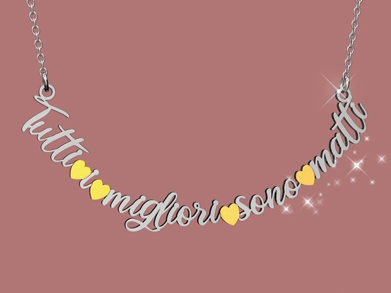 Collana del Cappellaio Matto "Tutti i migliori sono matti" della collezione Mad Tea Collane da favola